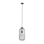 Dania Matt Black Metal Wire Tall Pendant