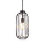 Dania Matt Black Metal Wire Tall Pendant - Image 3