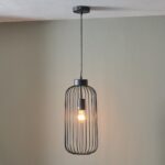 Dania Matt Black Metal Wire Tall Pendant - Image 2