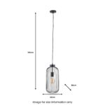 Dania Matt Black Metal Wire Tall Pendant - Image 6