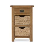 Zelah Oak Telephone Table with Baskets - Image 4