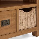 Zelah Oak Corner TV Stand with Baskets - Image 14