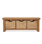 Zelah Oak Bench with Baskets - Image 4