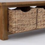Zelah Oak Bench with Baskets - Image 9