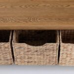 Zelah Oak Bench with Baskets - Image 8