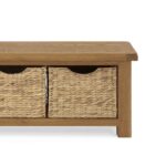 Zelah Oak Bench with Baskets - Image 6