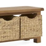 Zelah Oak Bench with Baskets - Image 7