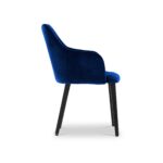 Zane Velvet Dining Chair with Black Leg - Image 4