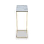 Elissa White Marble Side Table with Gold Leg - Image 5