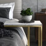 Elissa White Marble Side Table with Gold Leg - Image 3