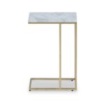 Elissa White Marble Side Table with Gold Leg - Image 4