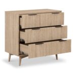 Jakob Oak 3 Drawer Grooved Chest - Image 4