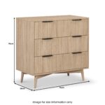 Jakob Oak 3 Drawer Grooved Chest - Image 14