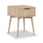Jakob Oak 1 Drawer Grooved Side Table