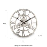 Shiny Nickel Cog Small Round Wall Clock - Image 6