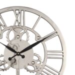 Shiny Nickel Cog Small Round Wall Clock - Image 5
