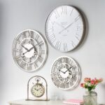 Shiny Nickel Cog Small Round Wall Clock - Image 3