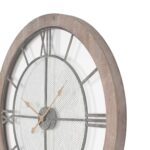 Natural Wood & Metal Round Wall Clock - Image 4