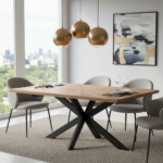 Sunburst Oak 180cm Rectangular Dining Table - Image 2