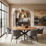 Sunburst Oak 180cm Ellipse Dining Table - Image 2