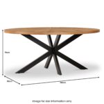 Sunburst Oak 180cm Ellipse Dining Table - Image 12