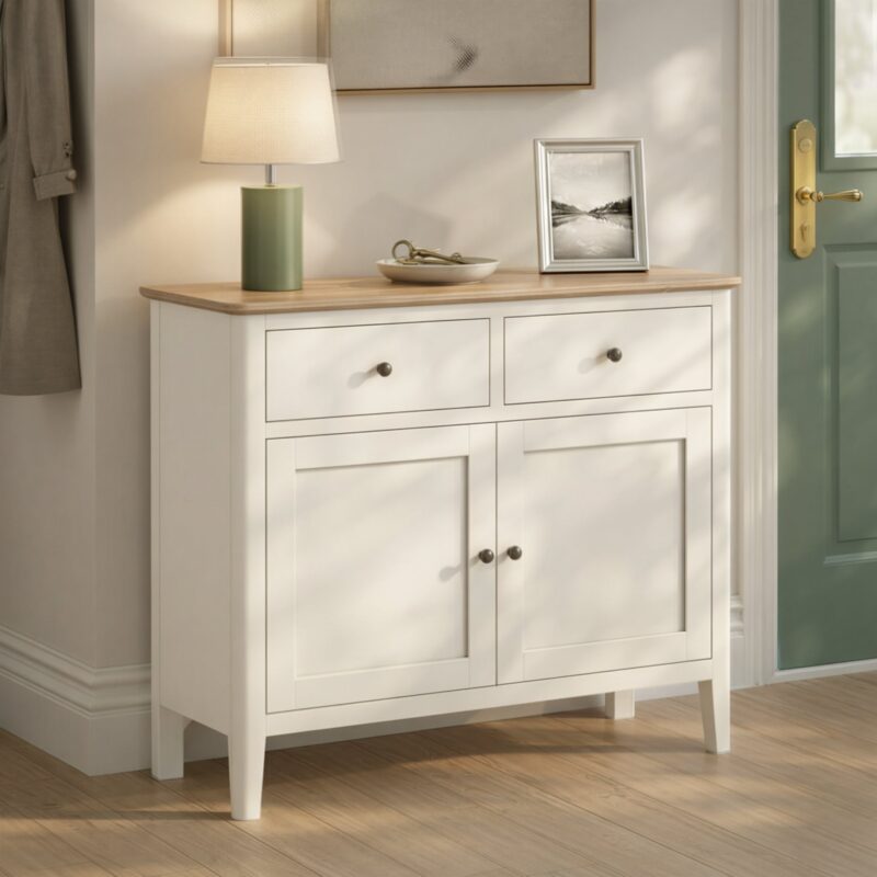 Penrose Small Sideboard in Coconut White — painted furniture UK