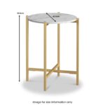 Pimlico Marble Round Side Table with Gold Frame - Image 7