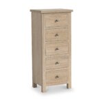 Trelan Washed Oak 5 Drawer Tallboy - Image 2