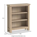 Trelan Washed Oak Low Bookcase - Image 2