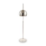 Feliciani Brushed Silver Metal and White Marble Floor Lamp - Image 8