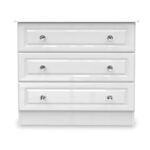 Kinsley White Gloss 3 Drawer Chest - Image 3
