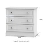 Kinsley White Gloss 3 Drawer Chest - Image 7