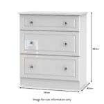 Kinsley White Gloss 3 Drawer Deep Chest - Image 9