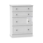 Kinsley White Gloss 4 Drawer Deep Chest