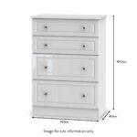 Kinsley White Gloss 4 Drawer Deep Chest - Image 8