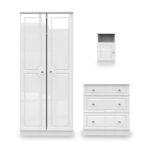 Kinsley White Gloss 3 Piece Bedroom Set - Image 2