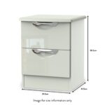 Beckett Gloss 2 Drawer Bedside Cabinet - Image 14