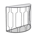 Caprisse Mirrored Glass Half Moon Console Table