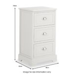 Croft Pine 3 Drawer Bedside Table - Image 17
