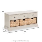 Devonshire Pine Storage Bench with Baskets - Image 10