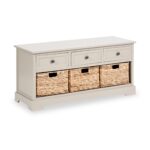 Devonshire Pine Storage Bench with Baskets