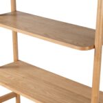 Shorwell Oak Large Bookcase with 2 Door Slatted Cupboard - Image 8