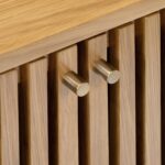 Shorwell Oak Slatted 2 Door Bedside Table - Image 10