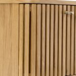 Shorwell Oak Slatted 2 Door Bedside Table - Image 11