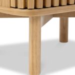 Shorwell Oak Slatted 2 Door Bedside Table - Image 12