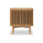 Shorwell Oak Slatted 2 Door Bedside Table - Image 3