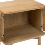 Shorwell Oak Slatted 2 Door Bedside Table - Image 9
