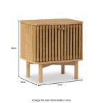 Shorwell Oak Slatted 2 Door Bedside Table - Image 14