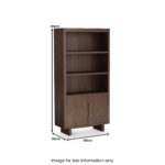 Mylor Oak 2 Door Display Bookcase - Image 3