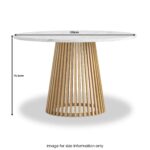 Shorwell Oak & Marble Slatted Round Dining Table - Image 3
